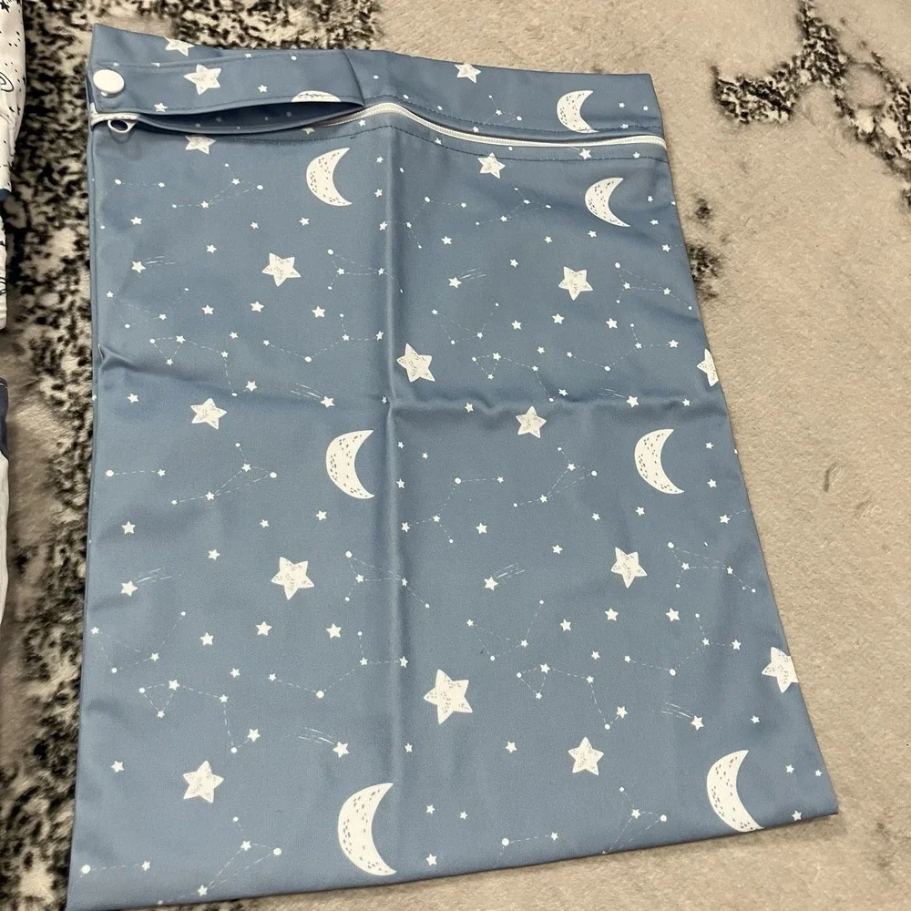 HappyFlute Cloth Diaper Lot 4 Pocket Diapers Wet Bag Reusable NWOT